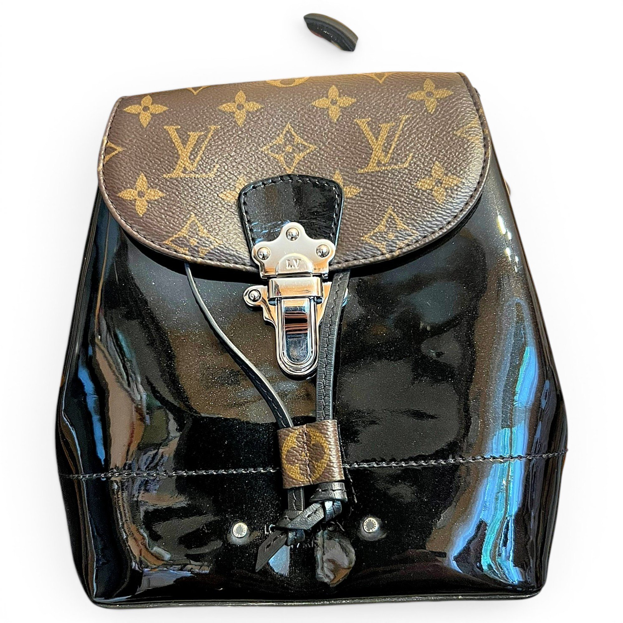 Hot Springs patent leather backpack