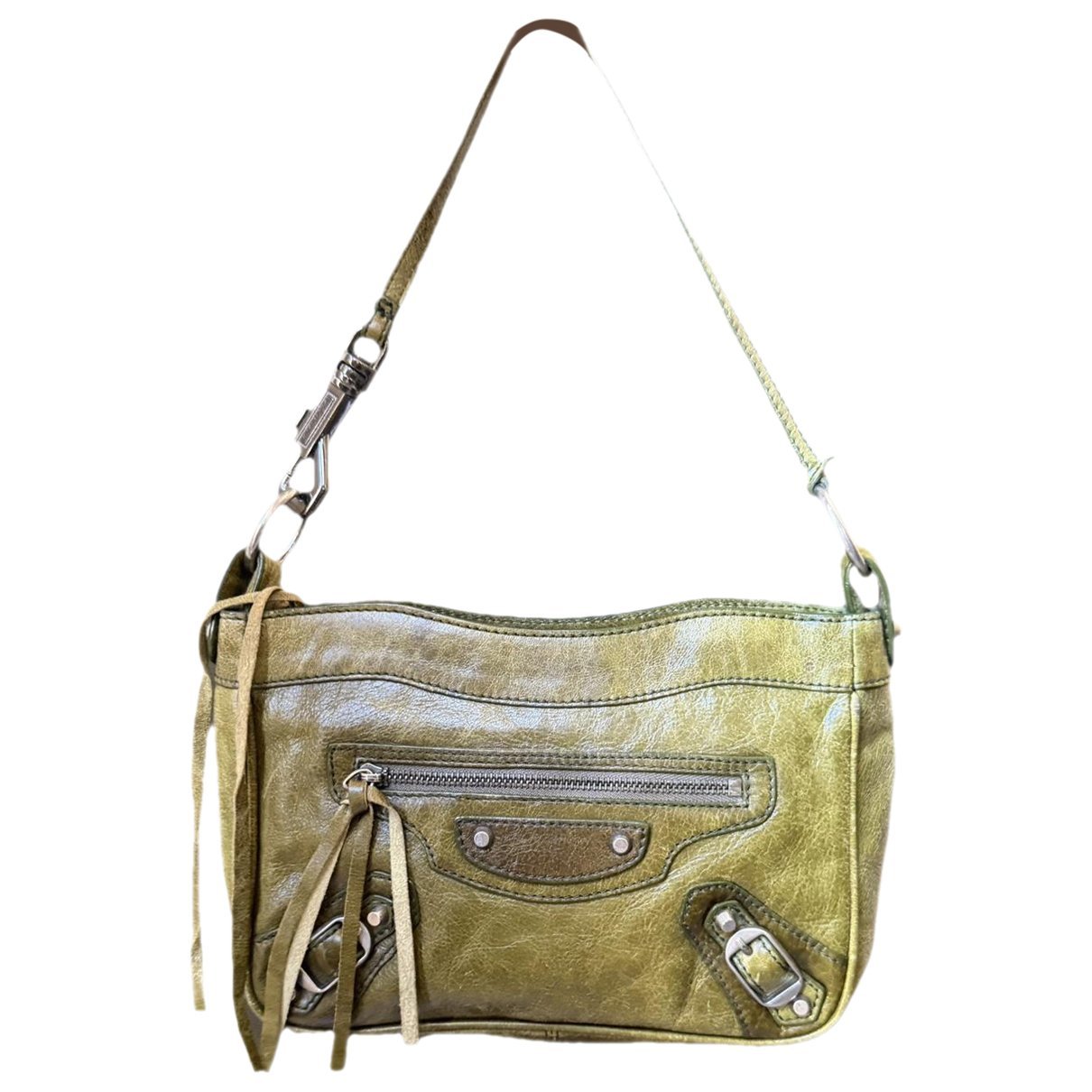 Hip leather handbag