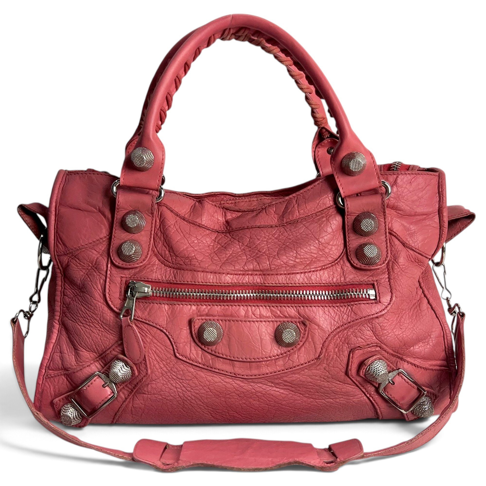 City leather handbag