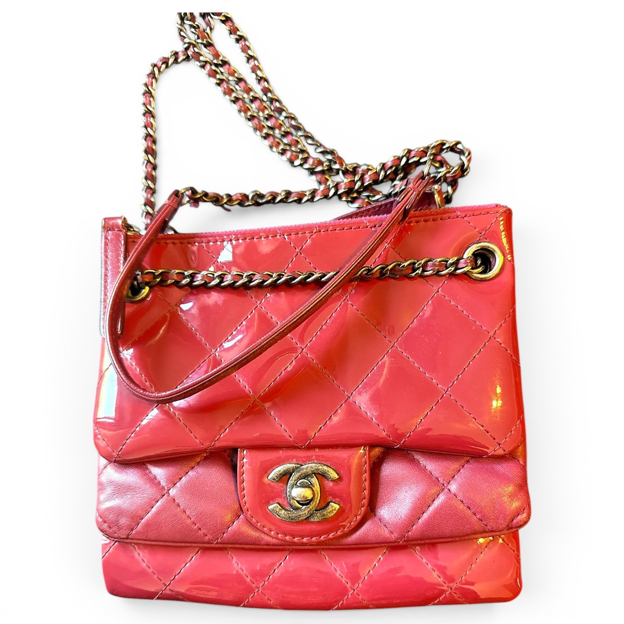 Wallet On Chain Boy patent leather crossbody bag
