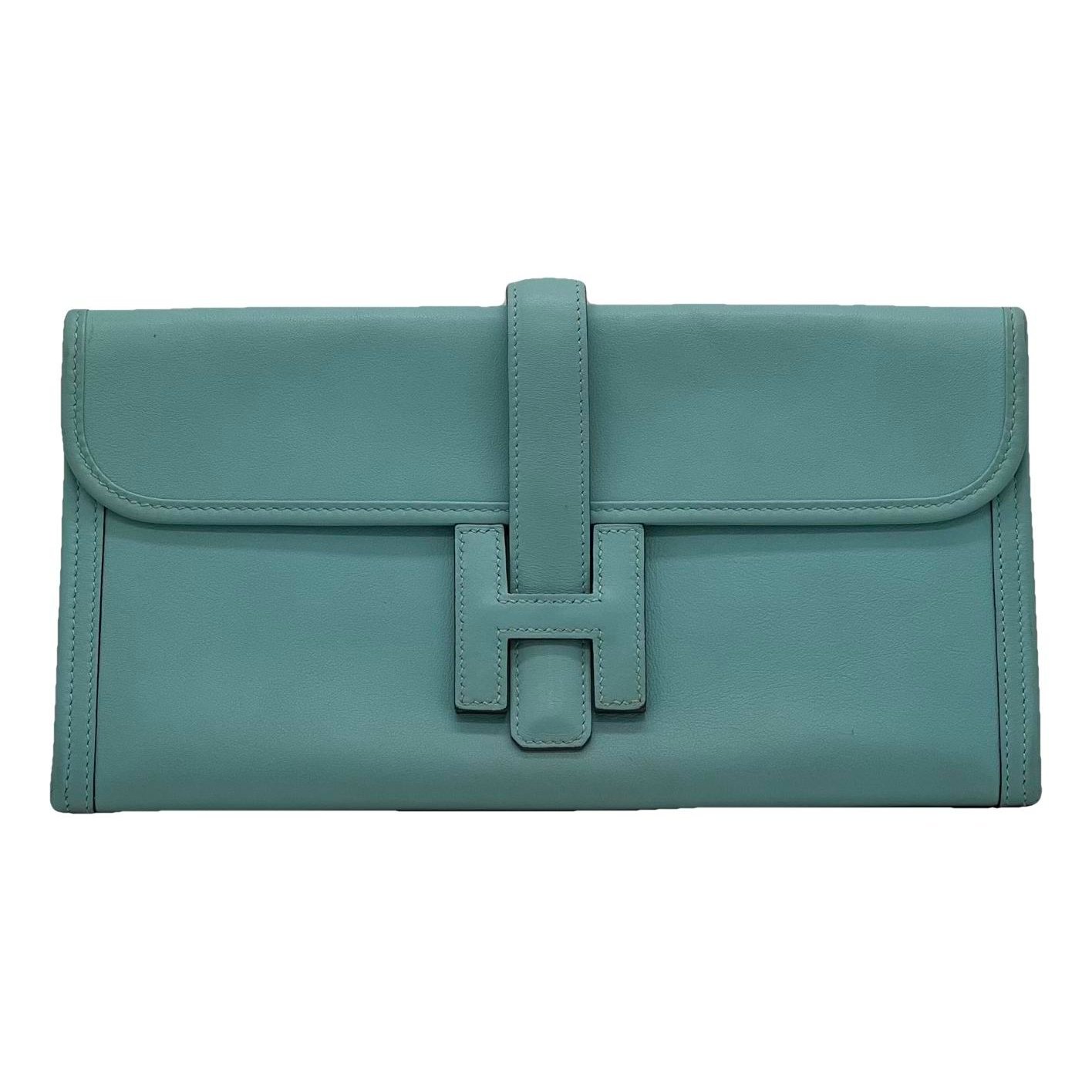 Hermes Jige leather clutch bag