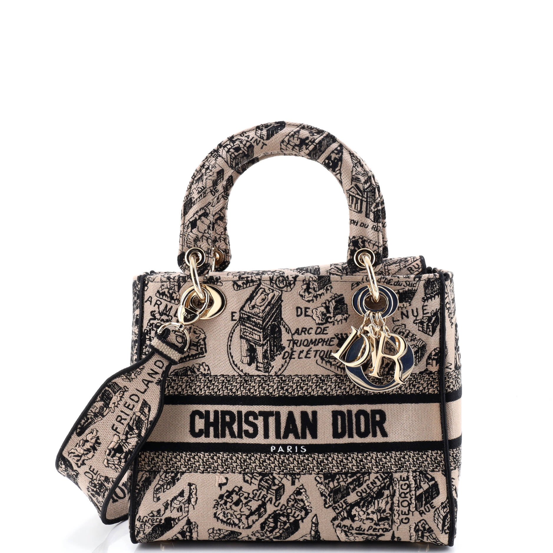 Dior Lady D-Lite Bag Embroidered Canvas Medium