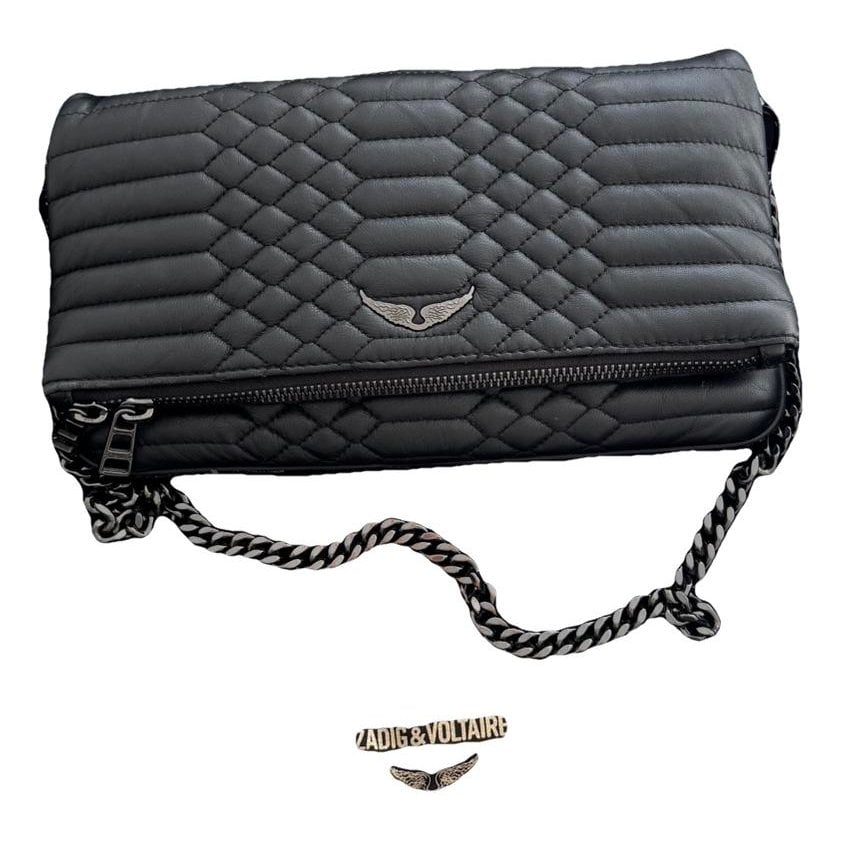 Rock leather clutch bag