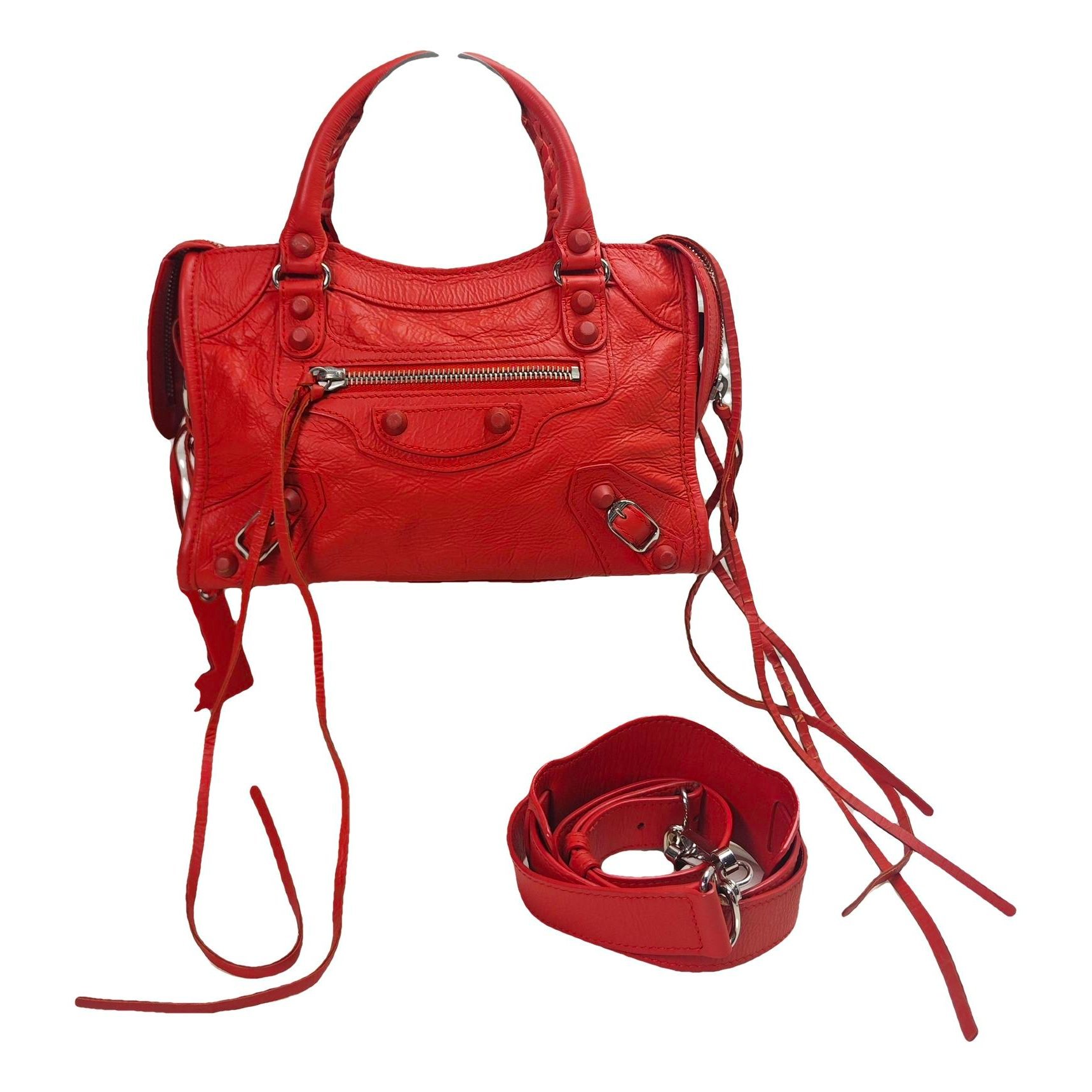 City leather handbag