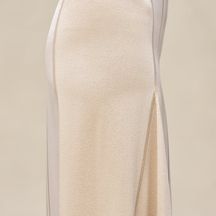 Blanc Nacre "Brides De Gala Gold" Long Skirt With Slit