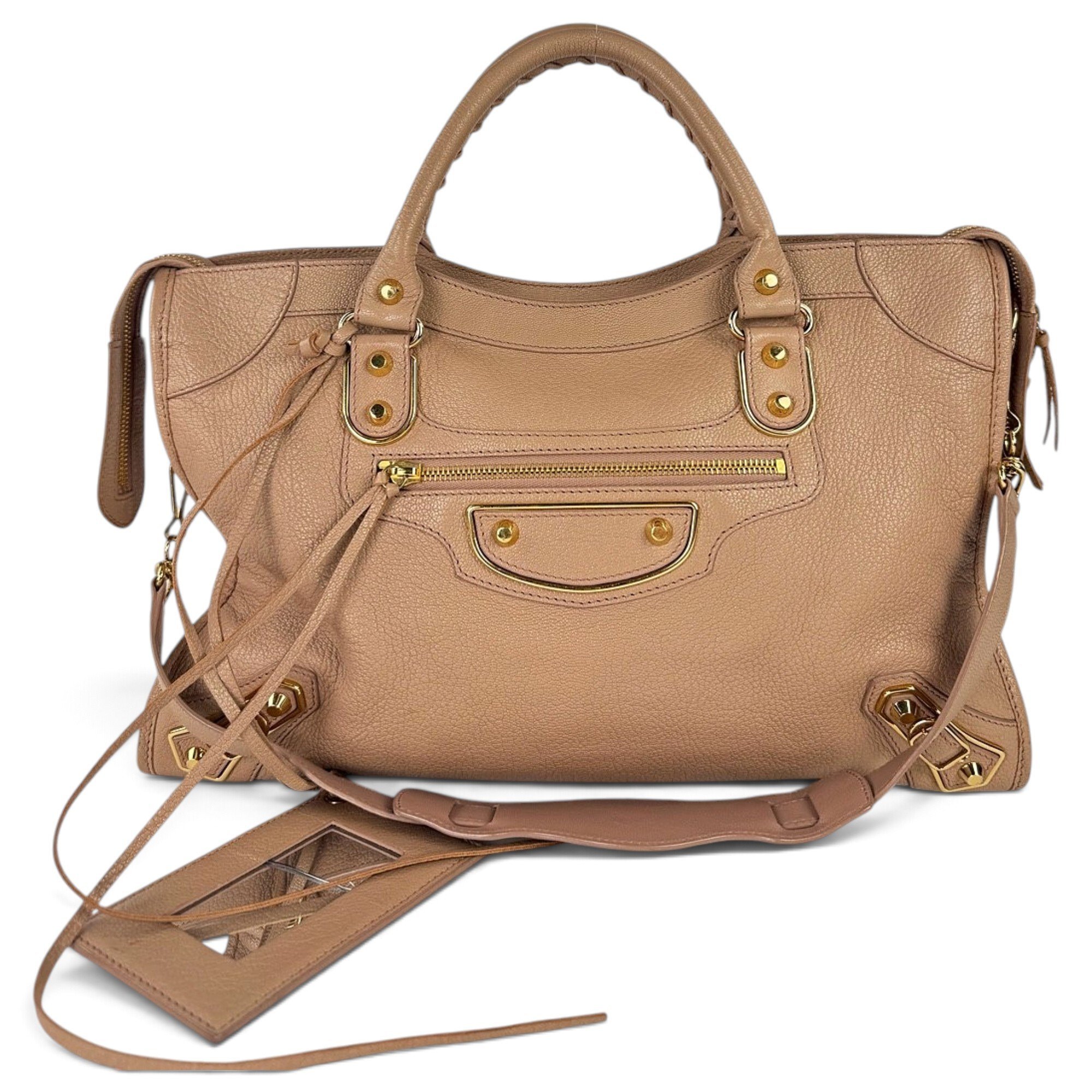 City leather handbag
