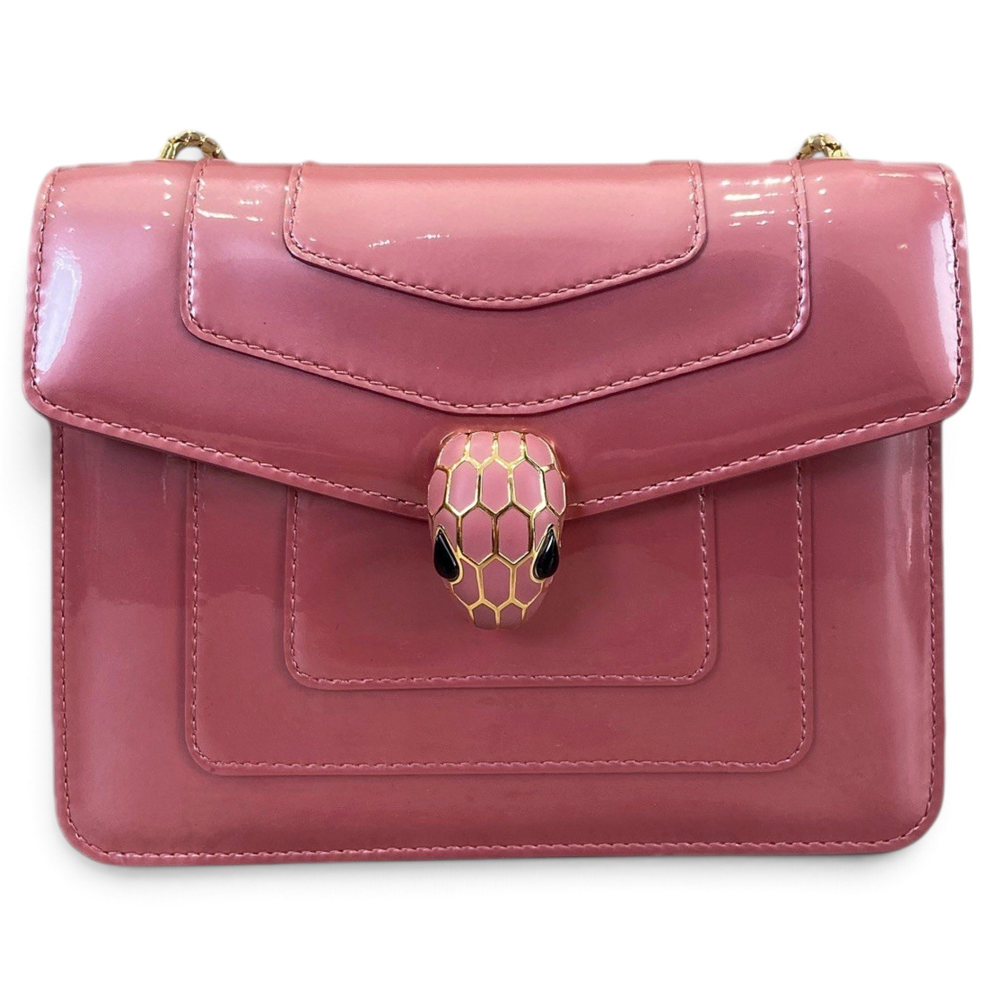 Serpenti patent leather handbag