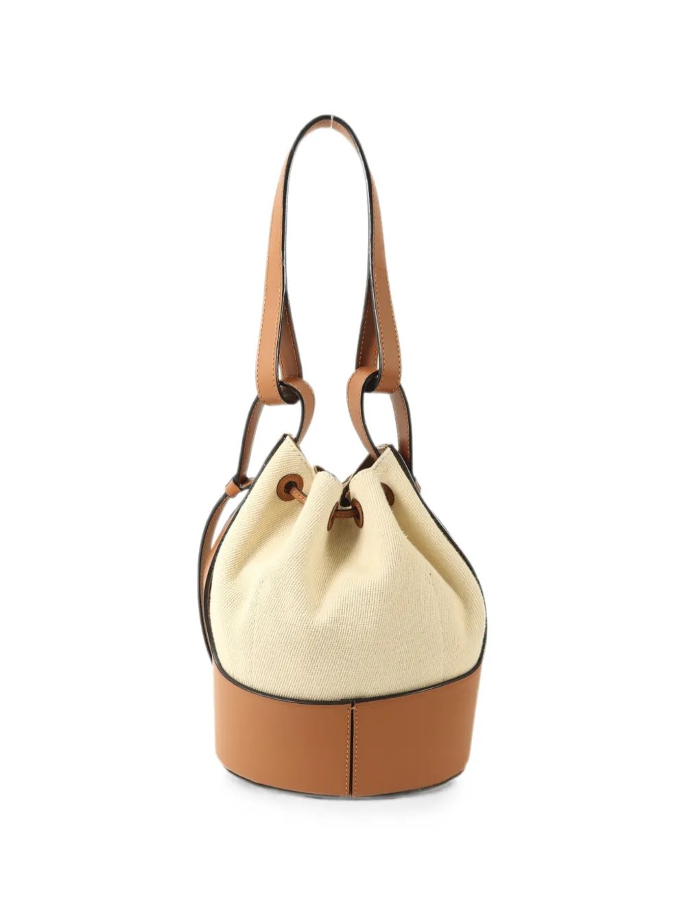 Balloon drawstring-fastening bucket bag