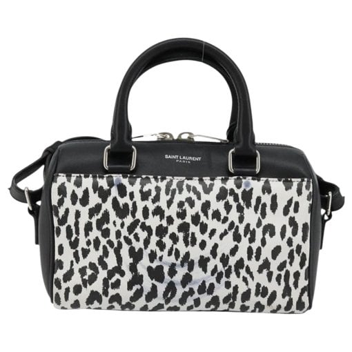 Duffle leather handbag