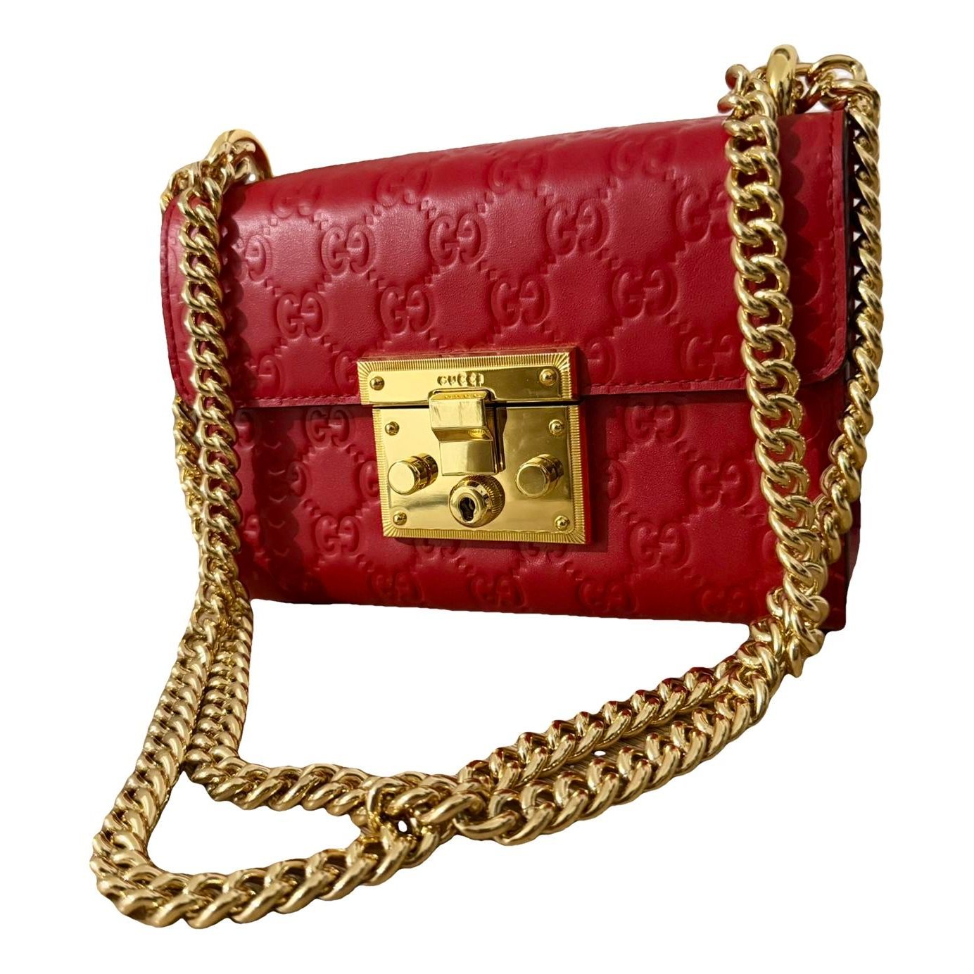Padlock leather crossbody bag