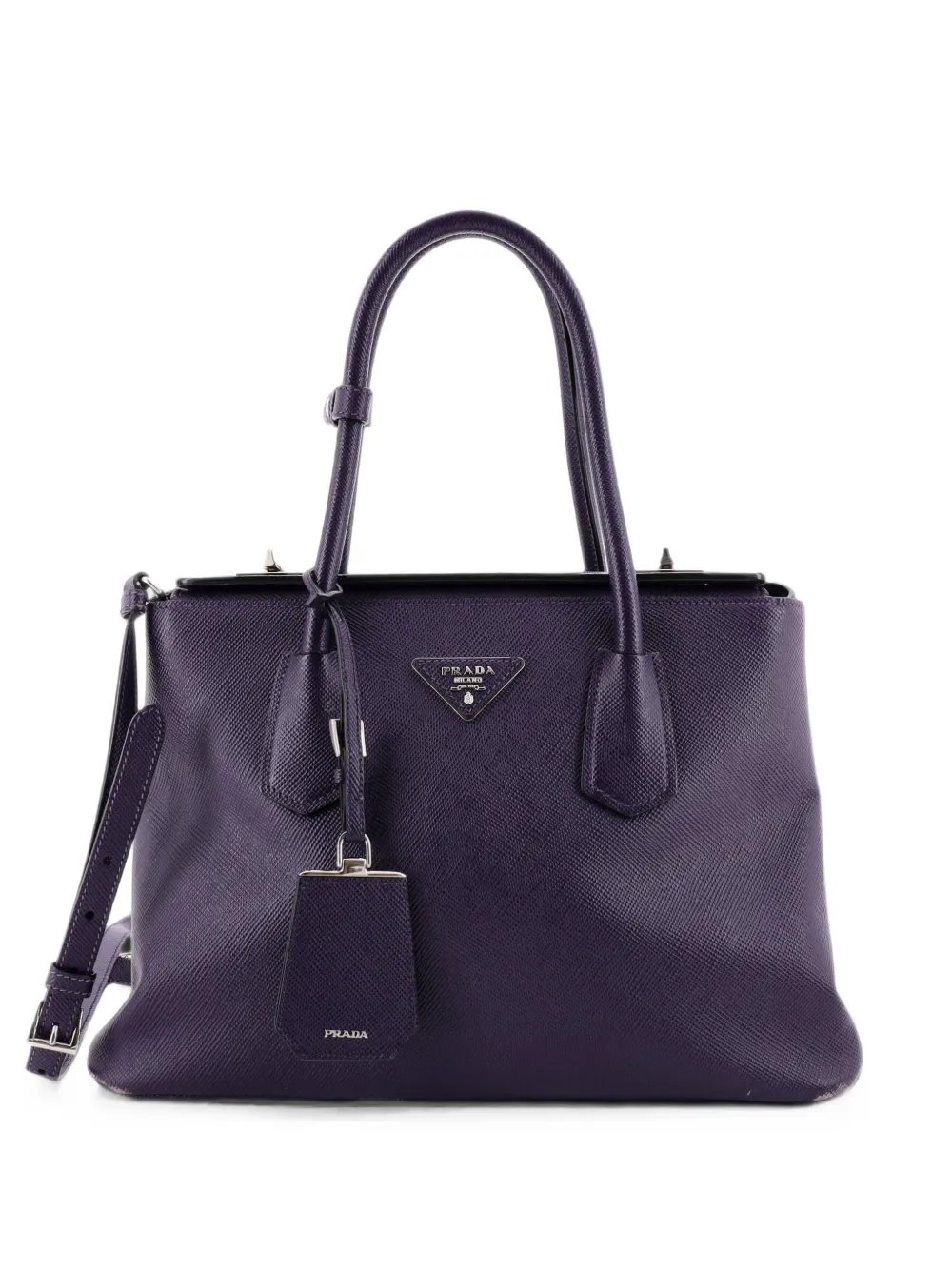 Turnlock Cuir Twin Saffiano Leather Small tote bag