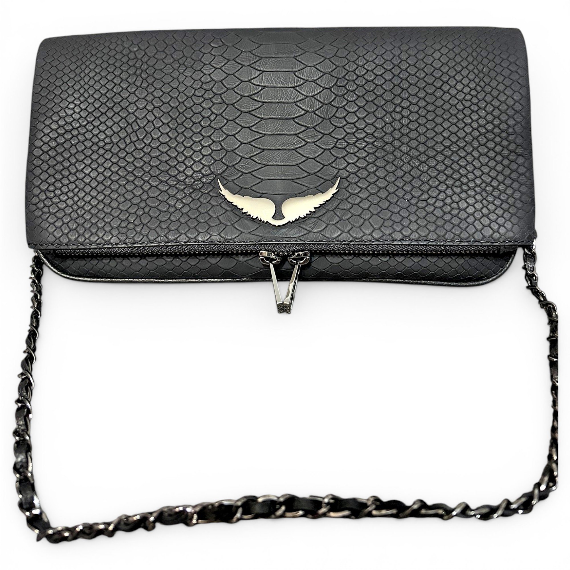 Rock leather clutch bag