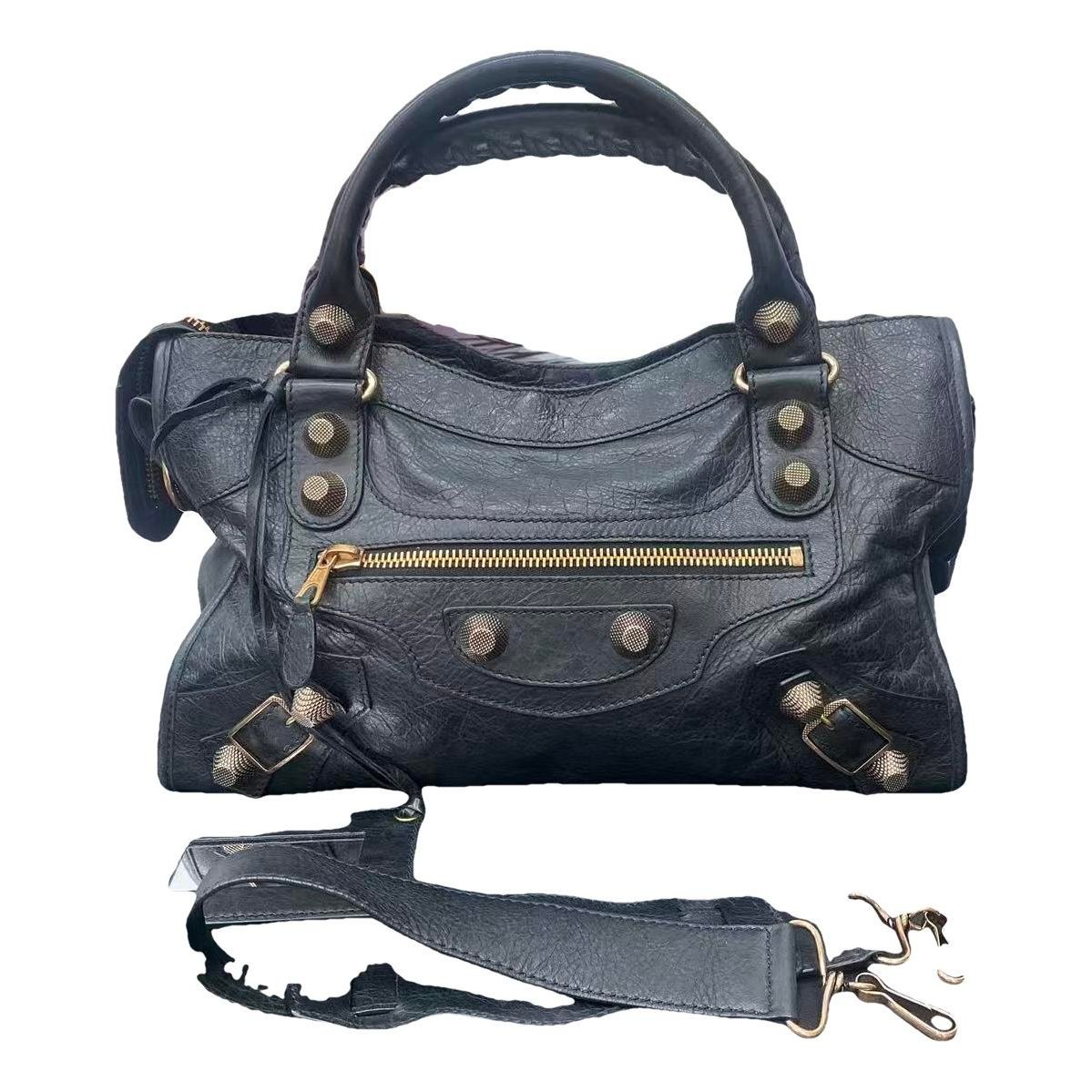 City leather handbag