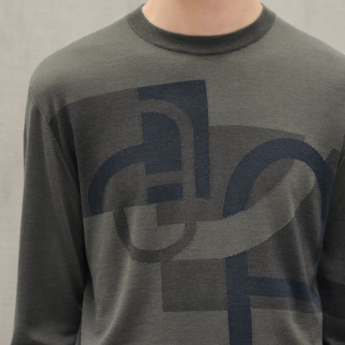 Bronze "Maillon En Calque" Crewneck Sweater