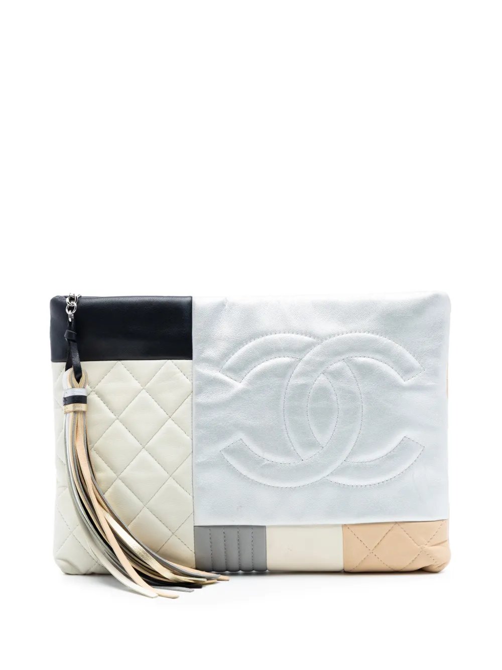 2016-2017 Quilted Lambskin Colorblock Patchwork O Case clutch bag