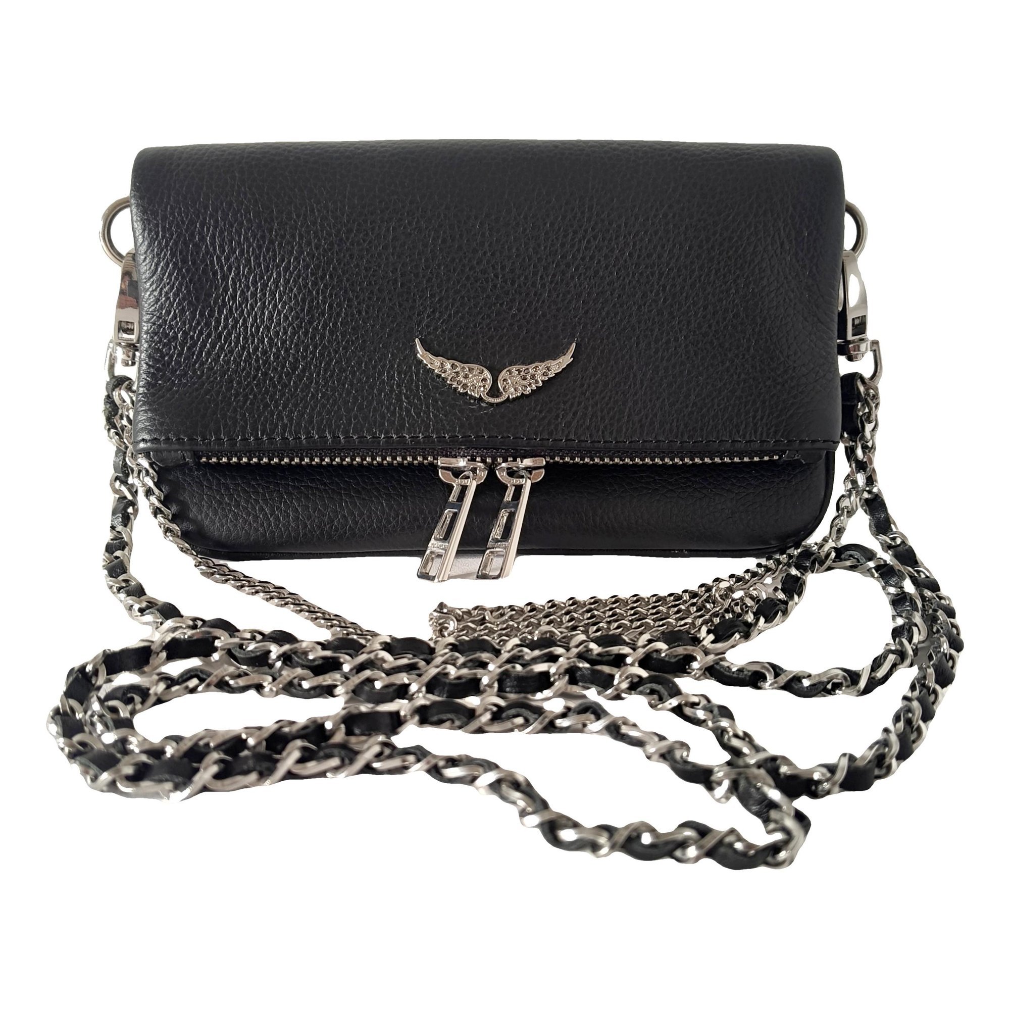 Rock leather clutch bag