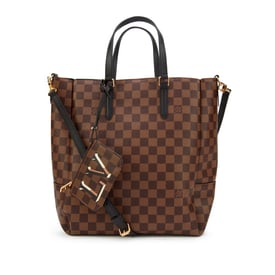 Louis Vuitton Damier Ebene Coated Canvas Belmont MM Gold Hardware, 2021