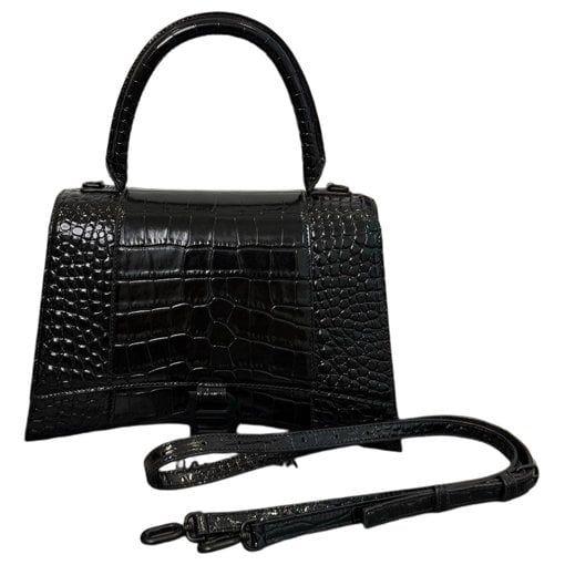 Hourglass leather handbag