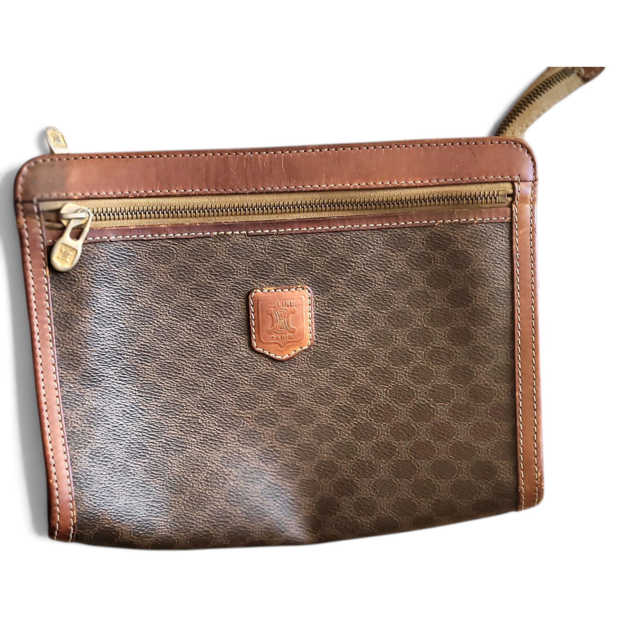 Leather clutch bag