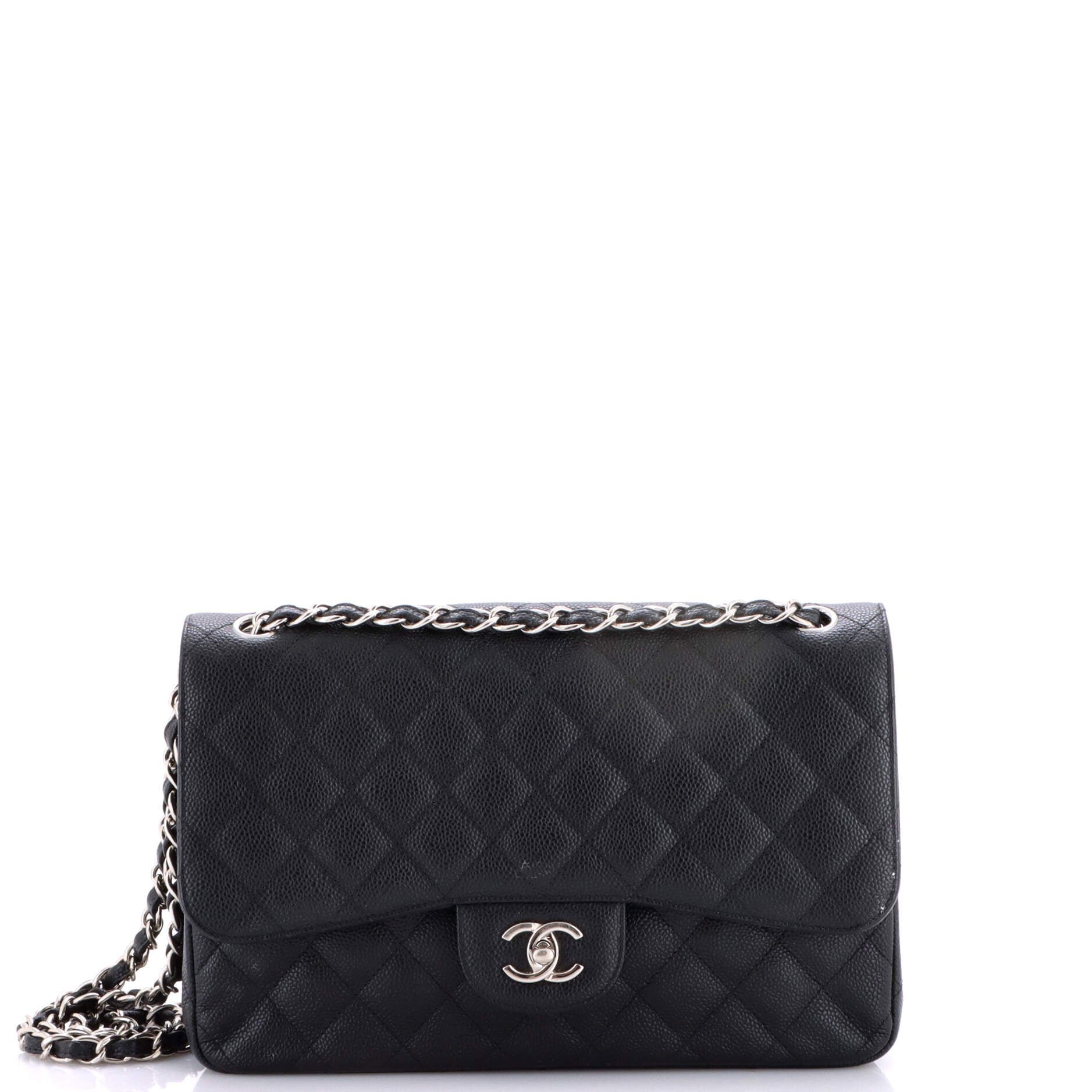 Classic Double Flap Bag Quilted Caviar Jumbo