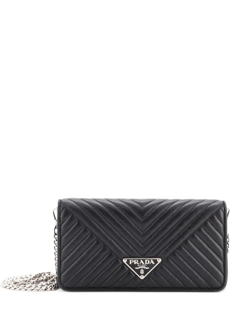 Wallet on Chain Diagramme Quilted Leather Small shoulder bag