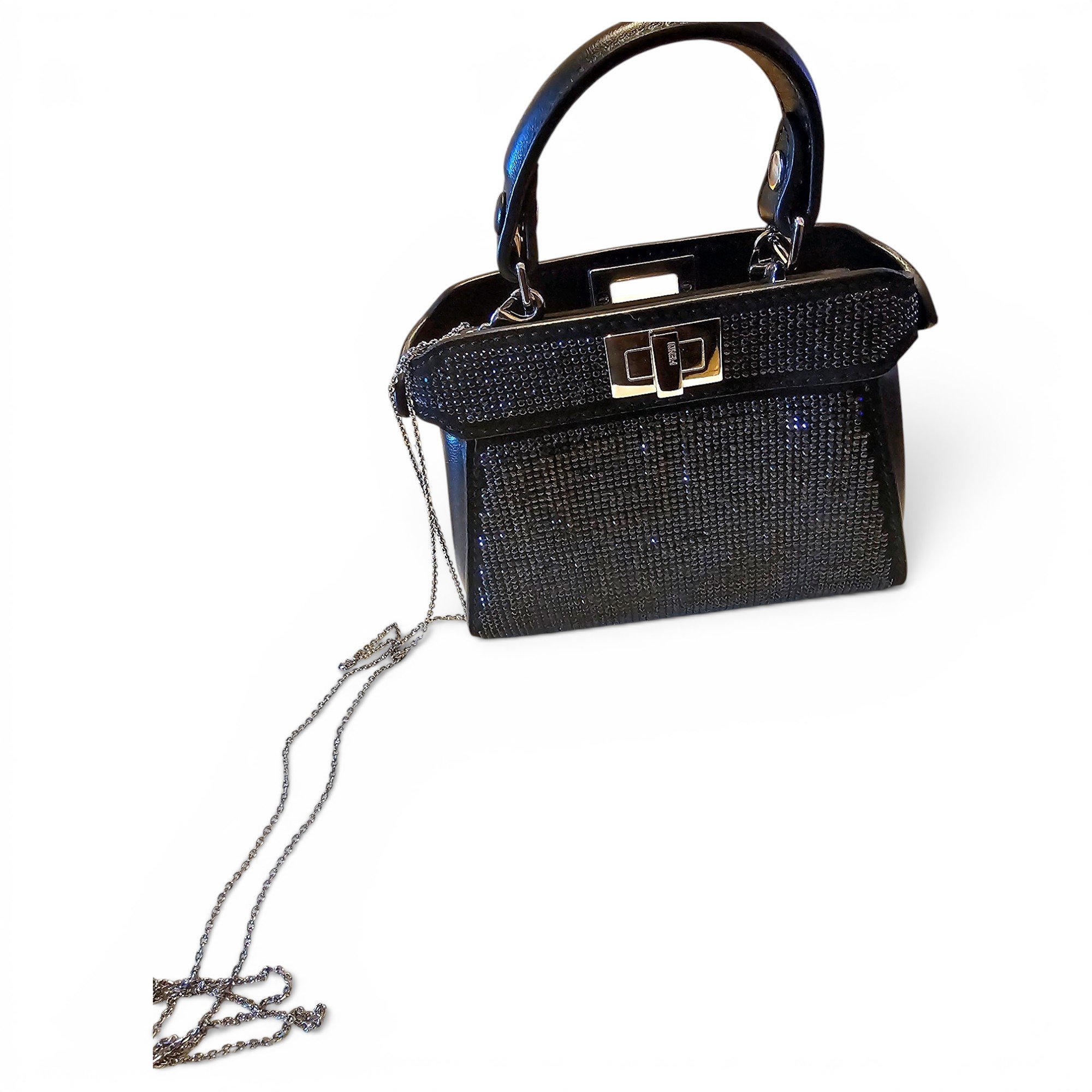 Peekaboo mini pocket glitter crossbody bag
