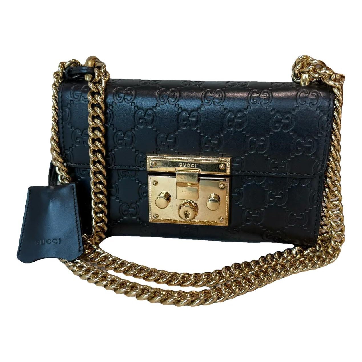 Padlock leather crossbody bag