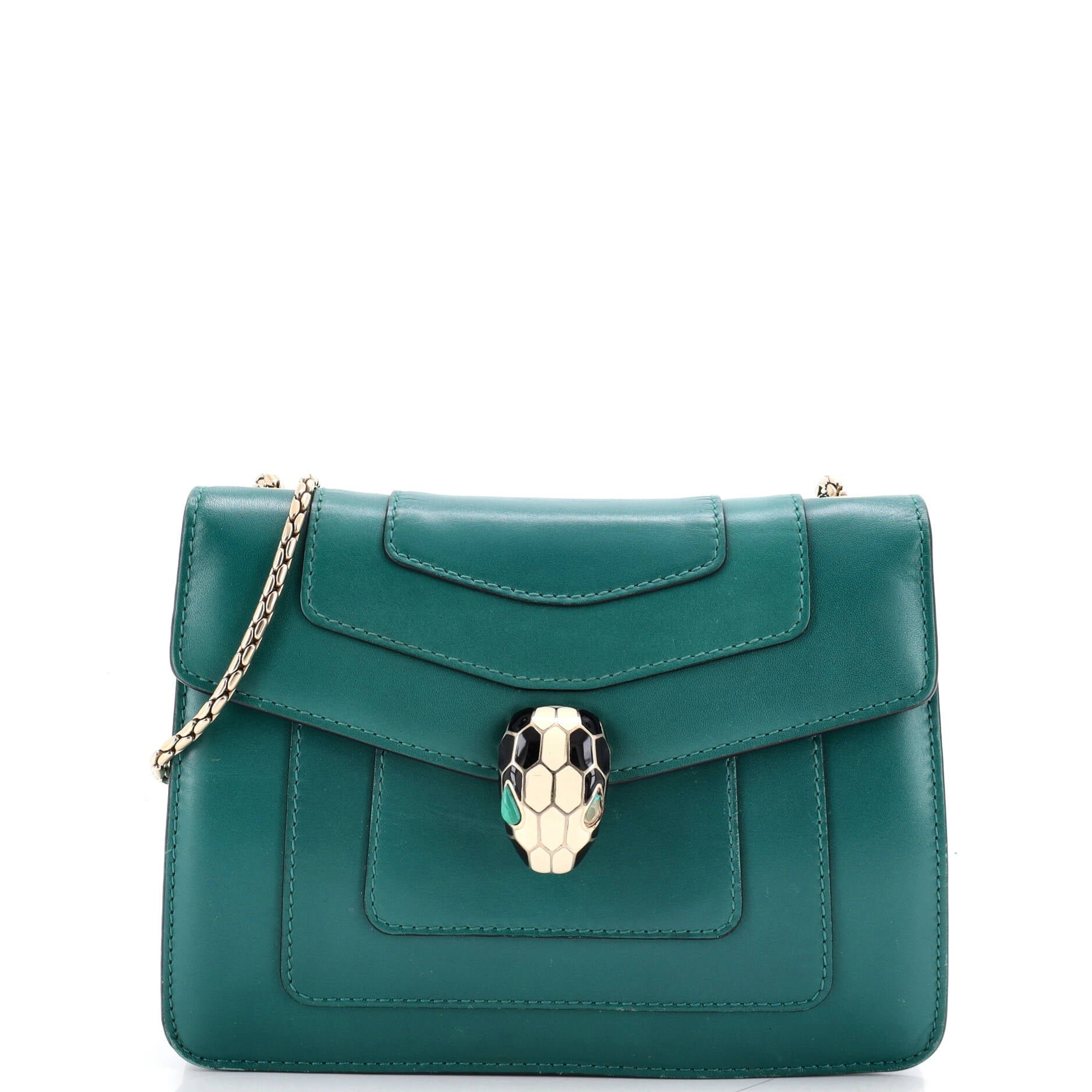 Serpenti Forever Square Shoulder Bag Leather Small