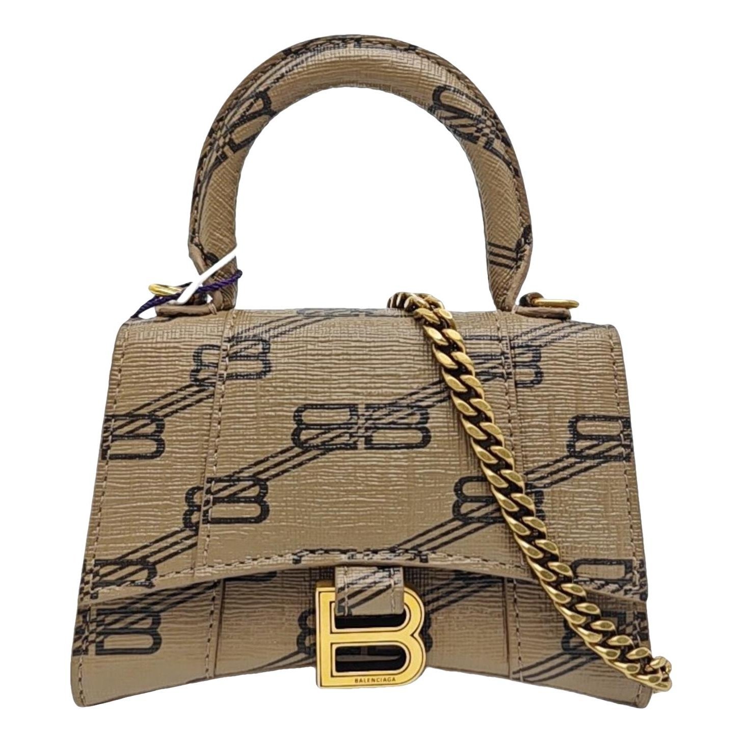Hourglass leather handbag