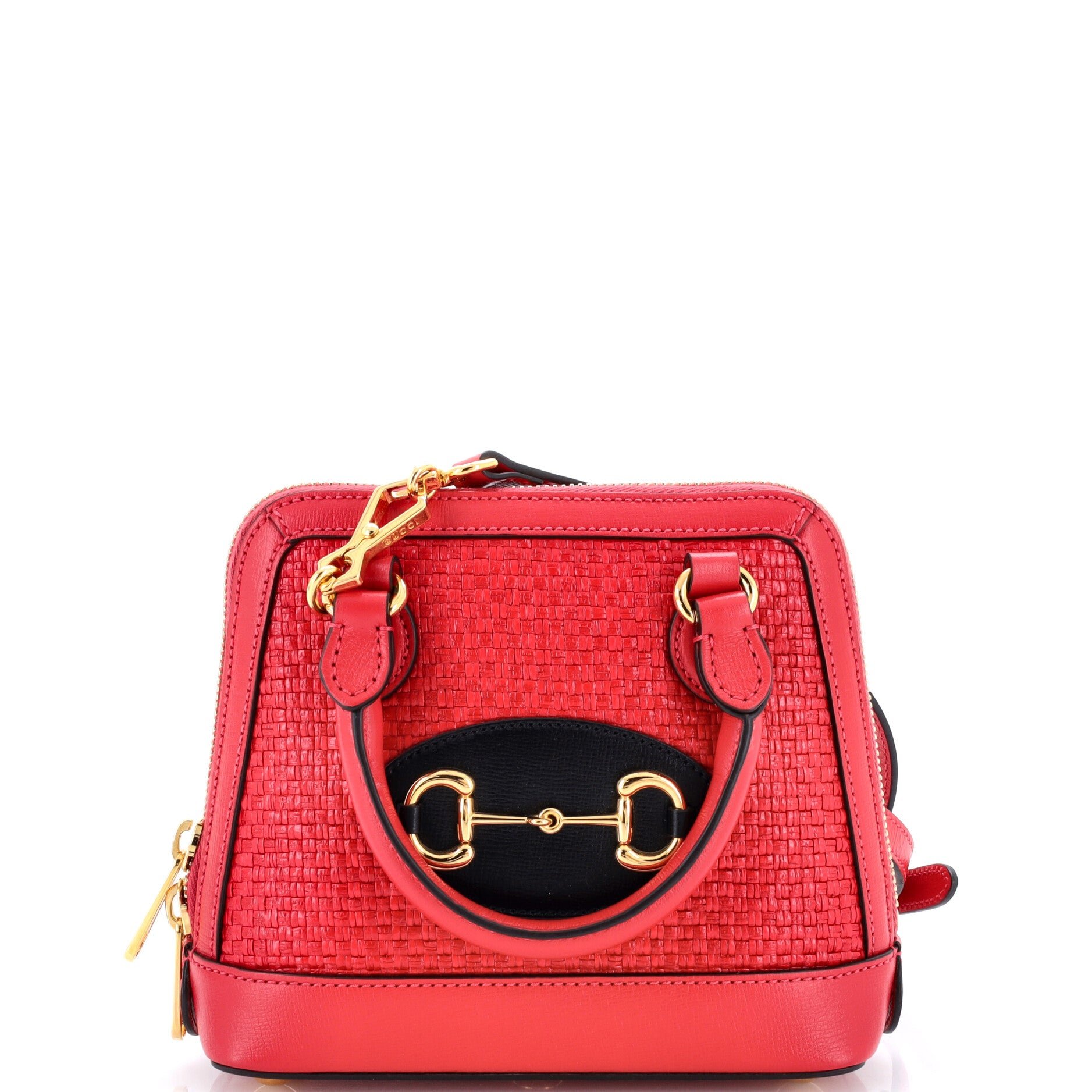 Horsebit 1955 Top Handle Bag Raffia Mini