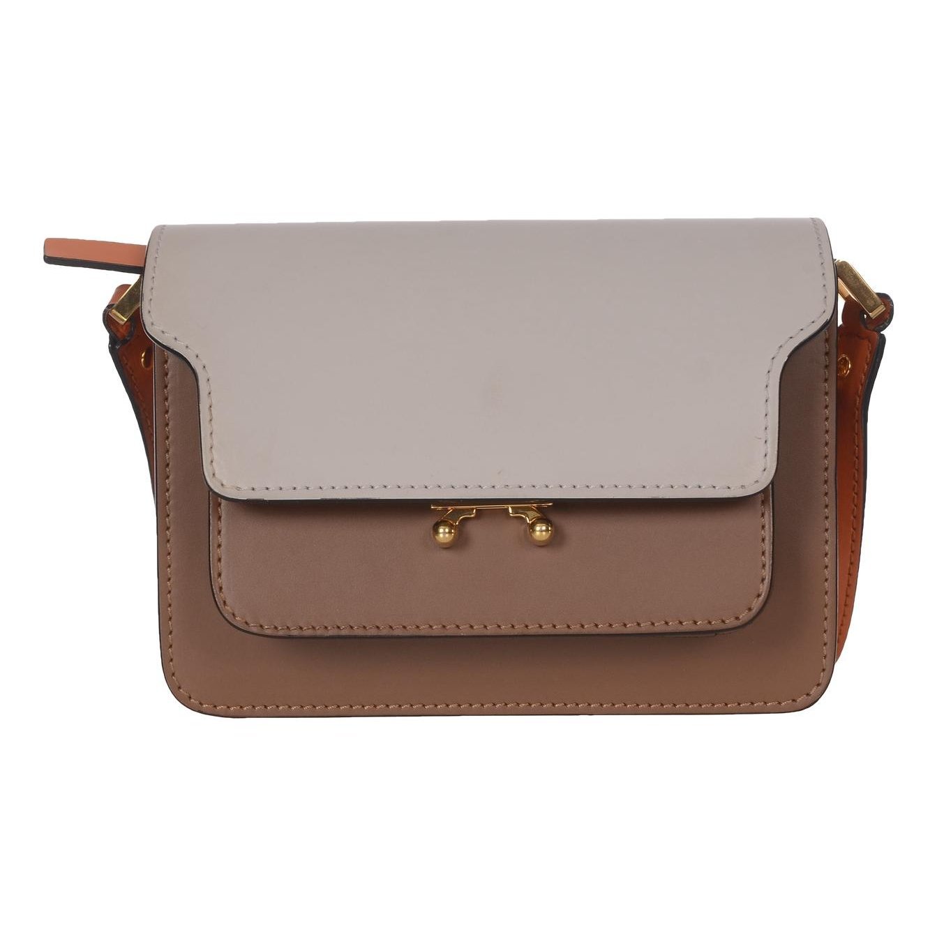 Trunk leather crossbody bag