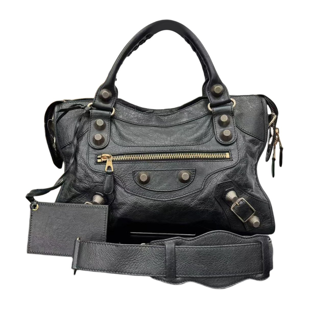 City leather handbag