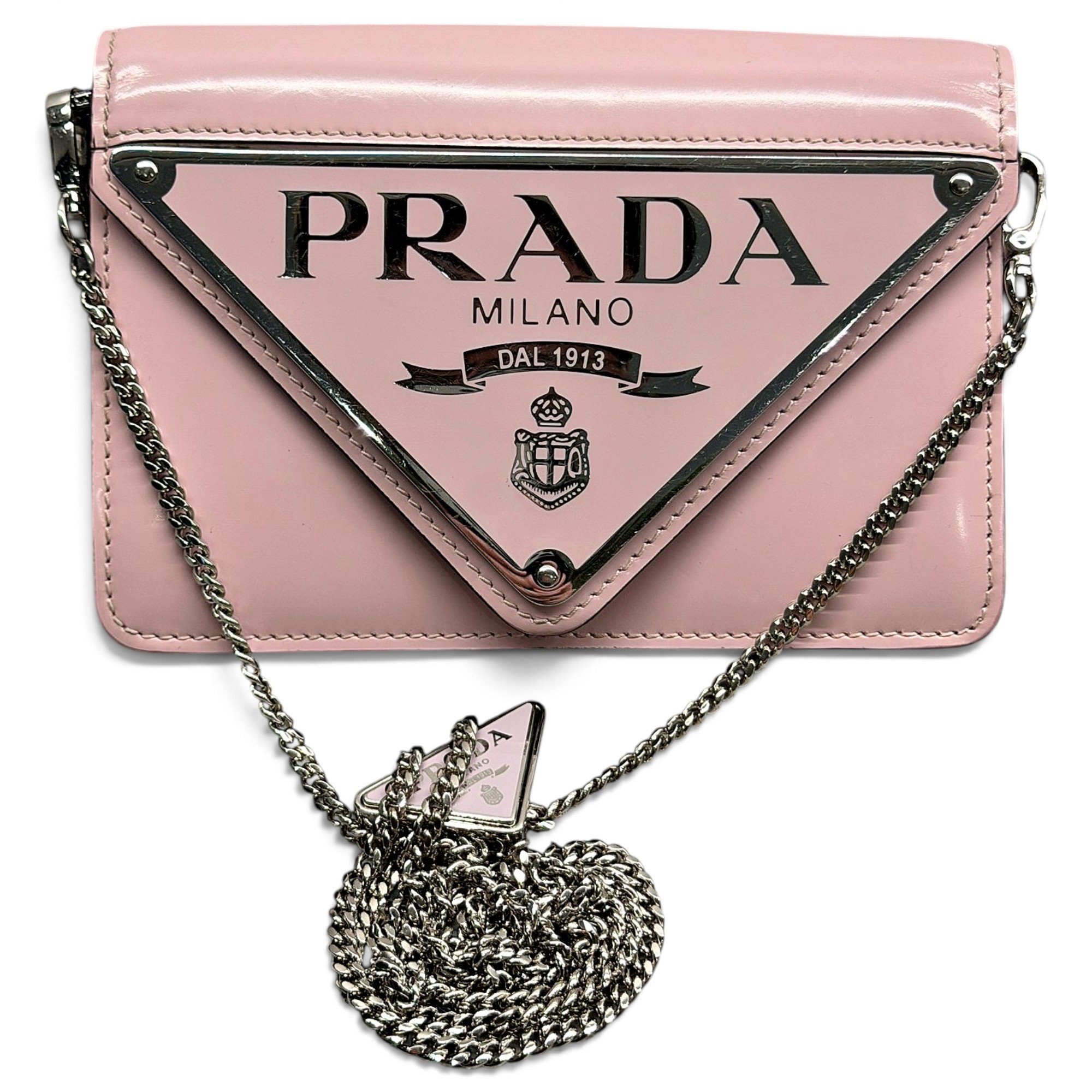 Triangle leather crossbody bag