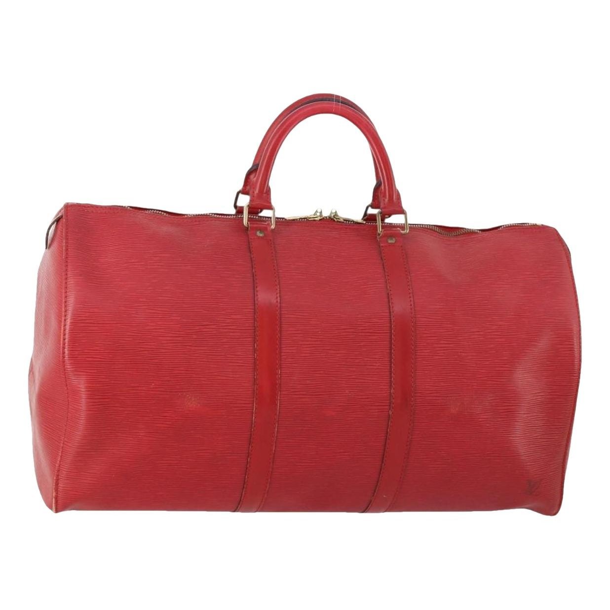 Keepall leather travel bag