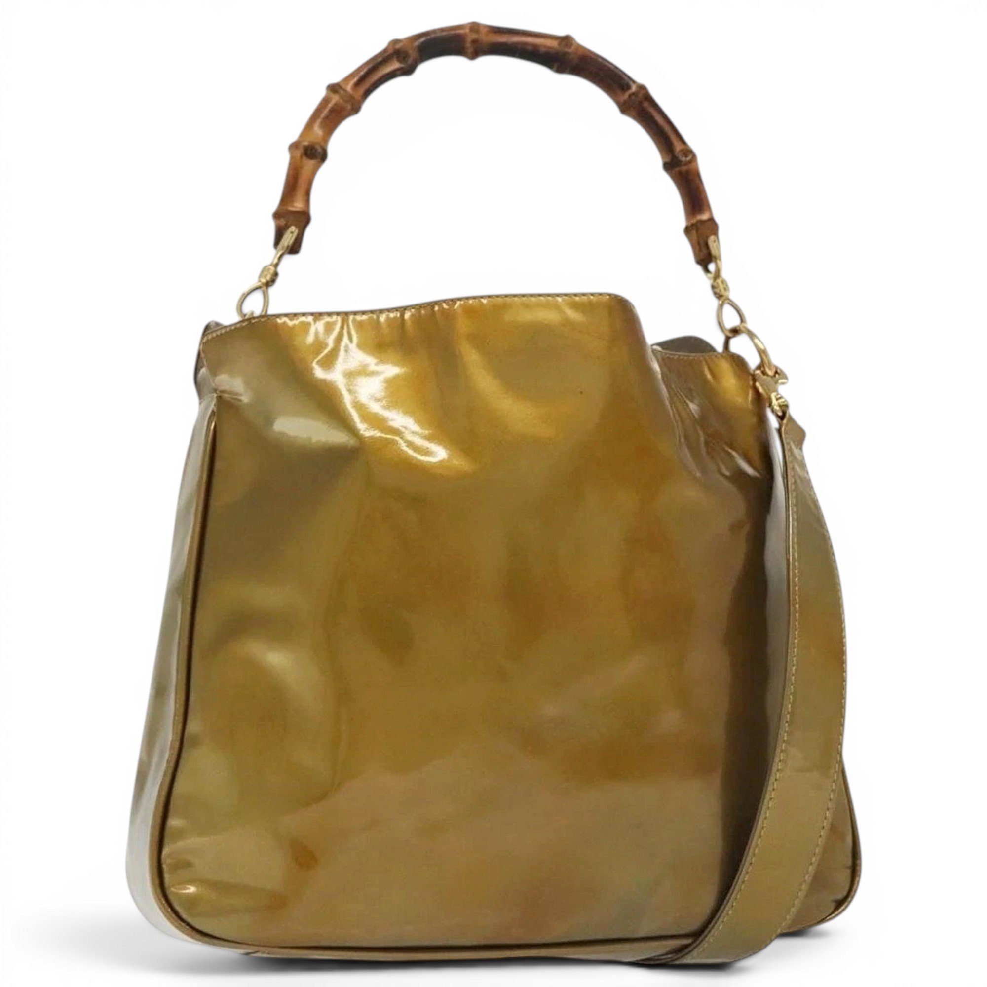 Patent leather handbag