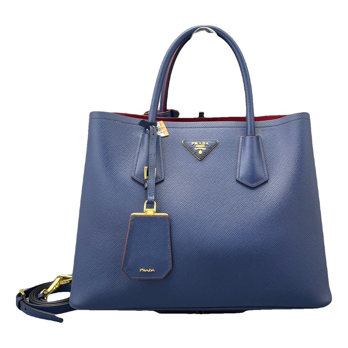 Double leather handbag