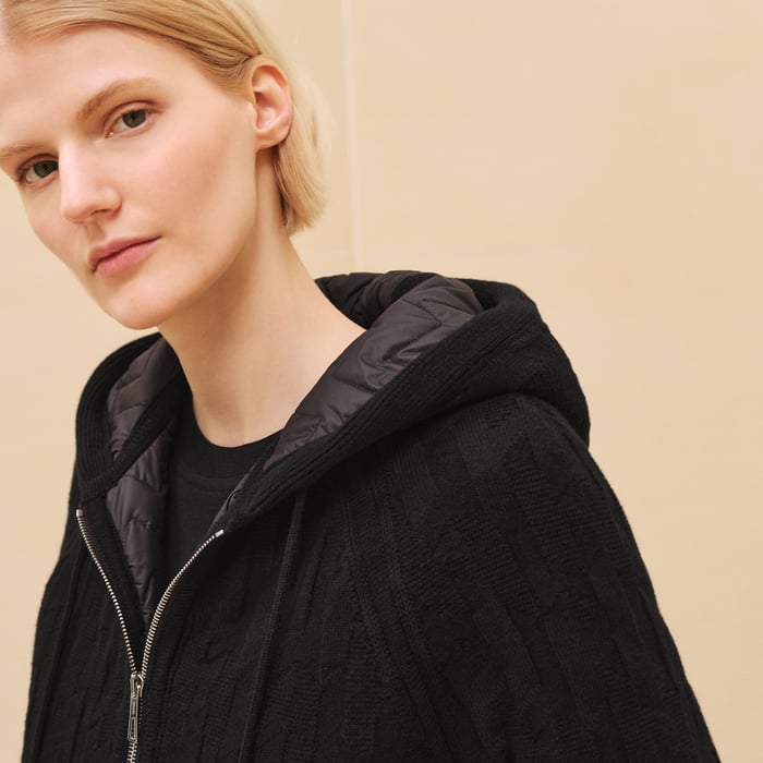 Noir "H" Zipped Hooded Jacket