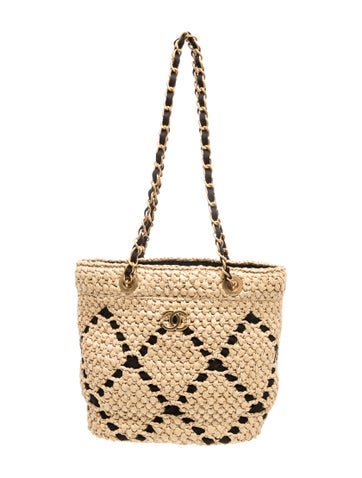 2026 Raffia & Grosgrain Small Shopping Bag w/Tags