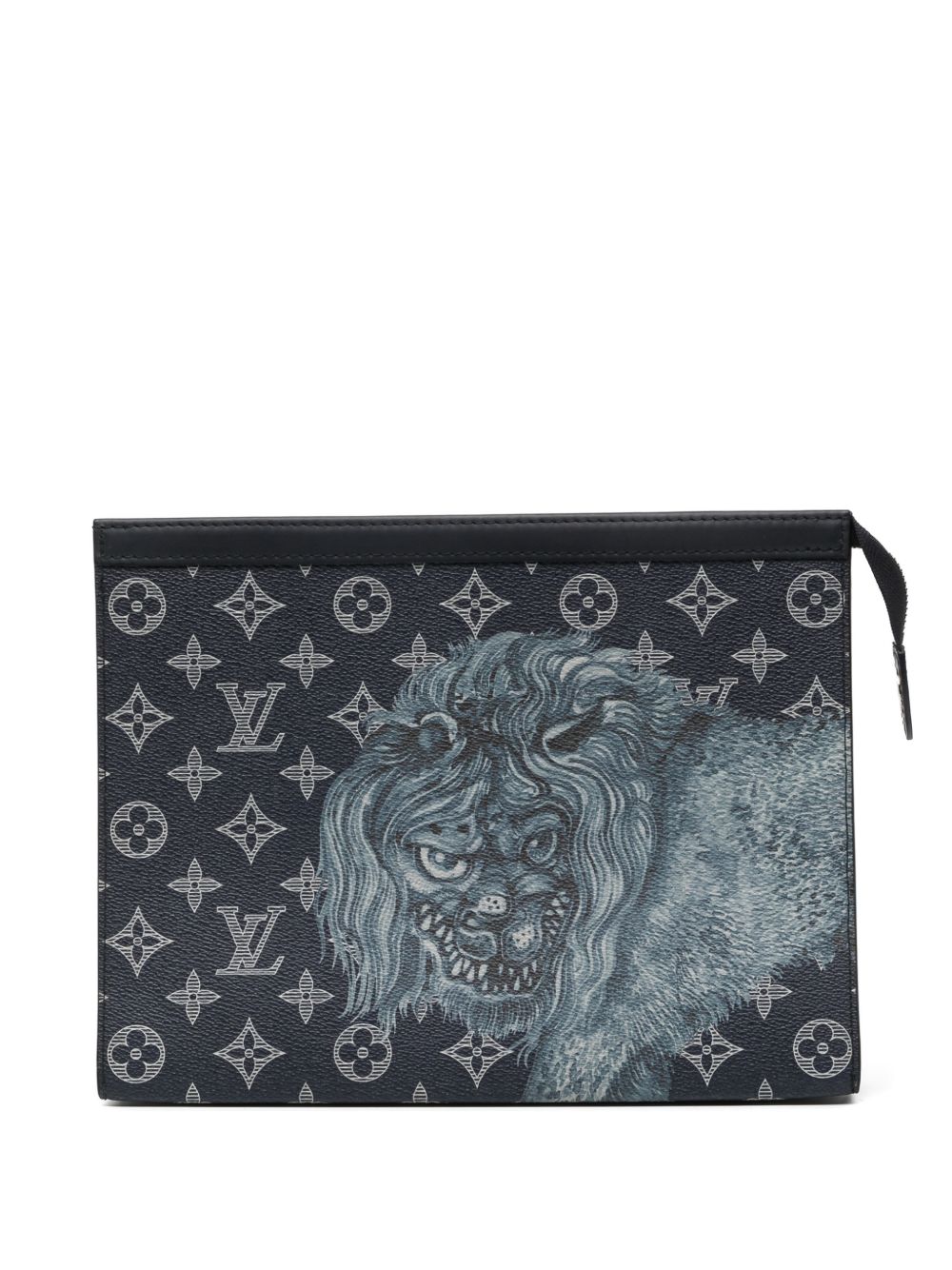 Louis Vuitton pochette voyage lion canvas clutch