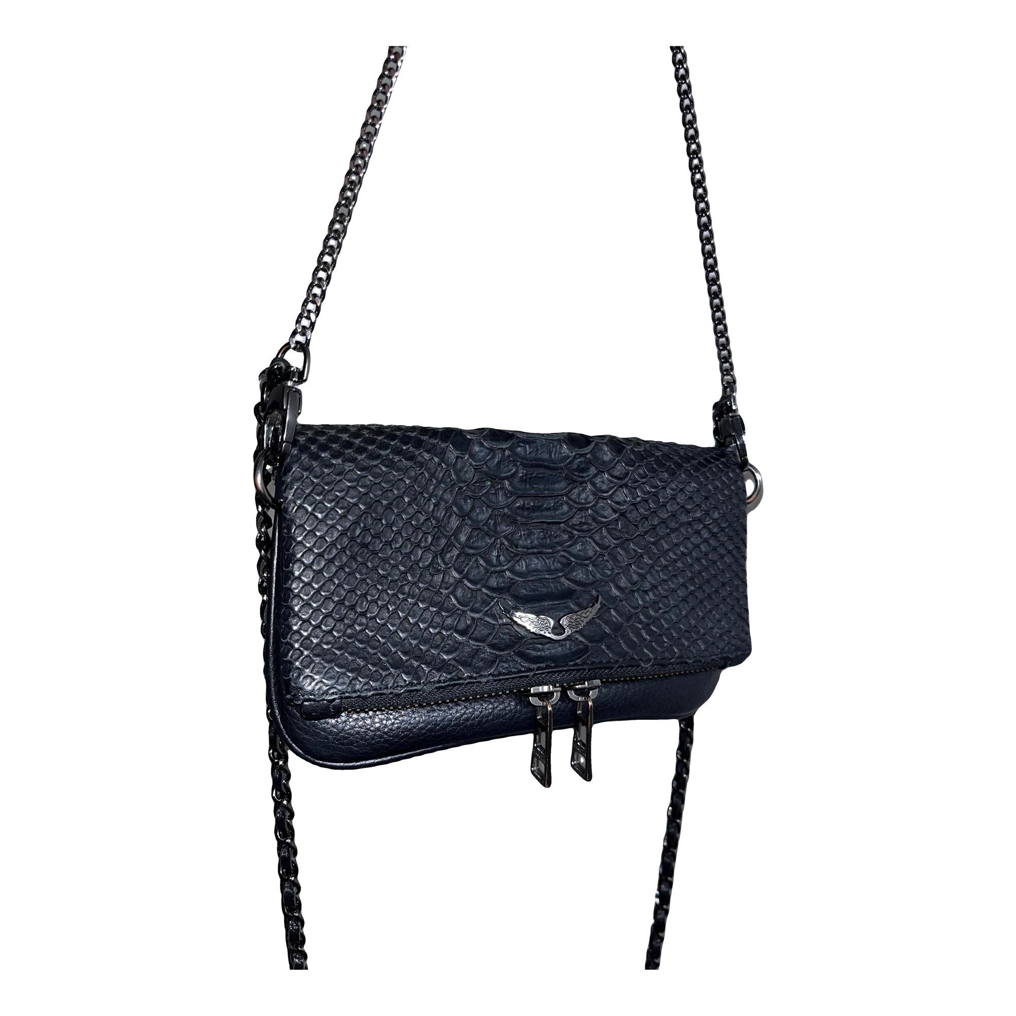 Rock leather clutch bag