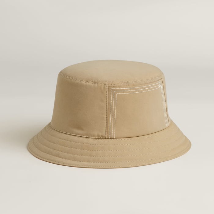 Beige Trench Fred Stitch Bucket Hat