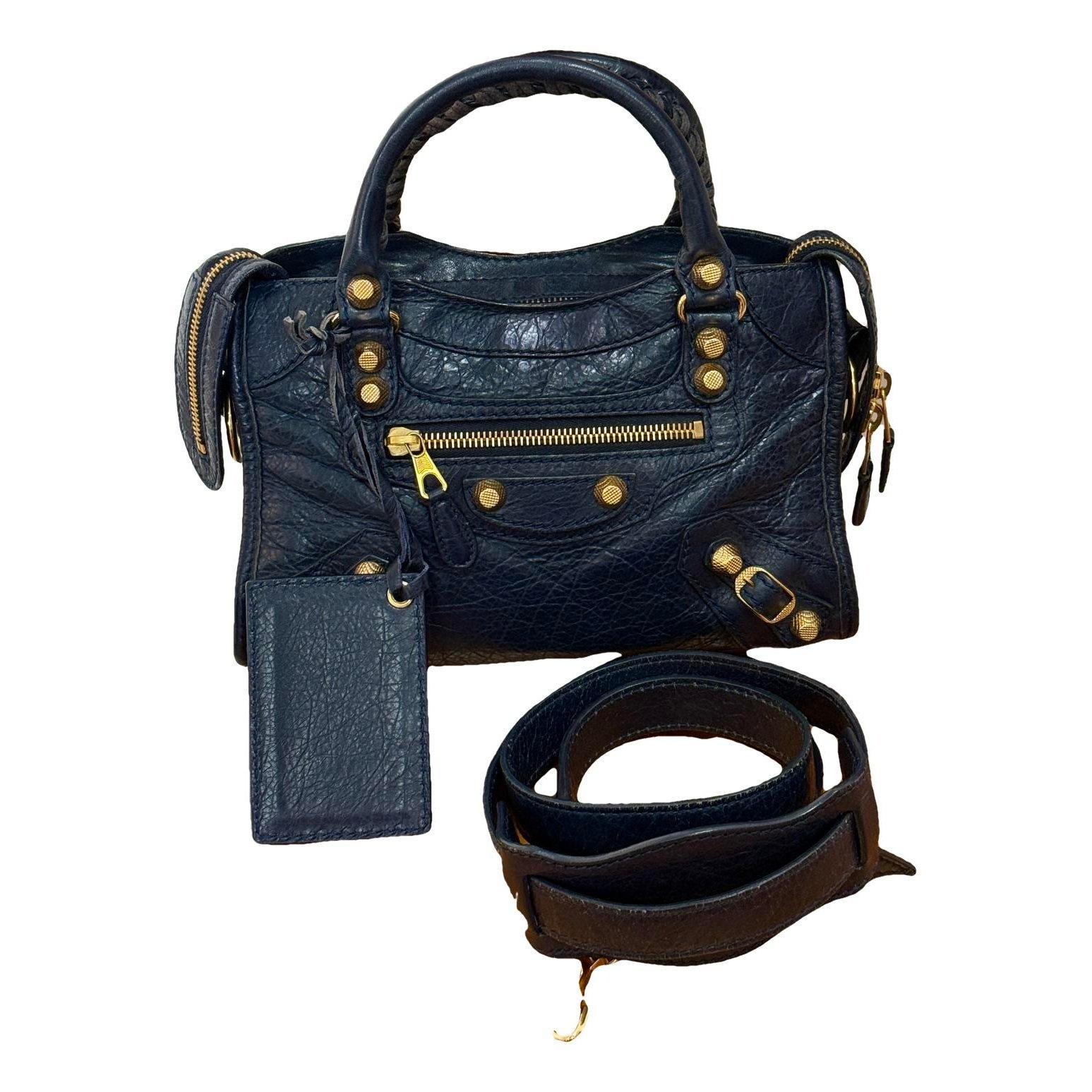 City leather handbag