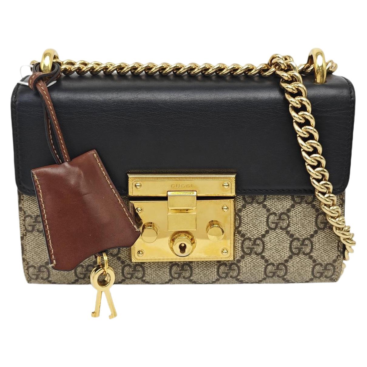 Padlock leather handbag