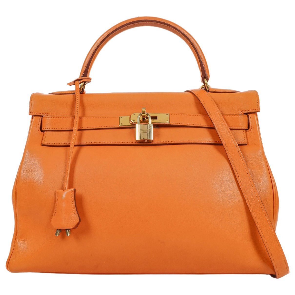 Hermes Kelly 32 Handbag Abricot Gulliver Leather 1997