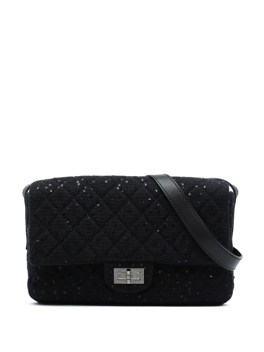 2009-2010 Jumbo Sequin Embellished Quilted Tweed Reissue 2.55 Messenger Flap crossbody bag