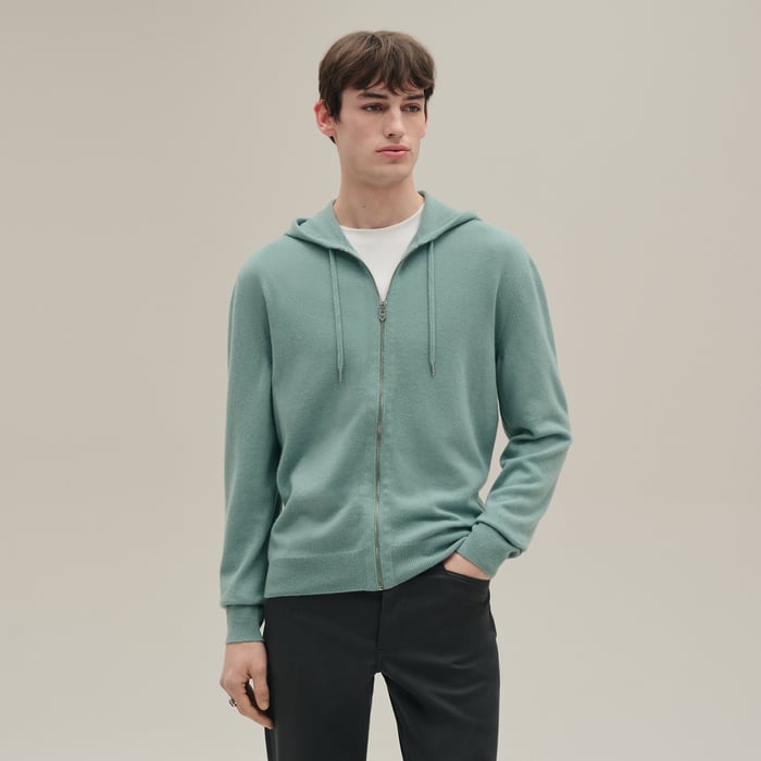 Céladon Cashmere "Maillon Chaine d'Ancre" Hooded Jacket