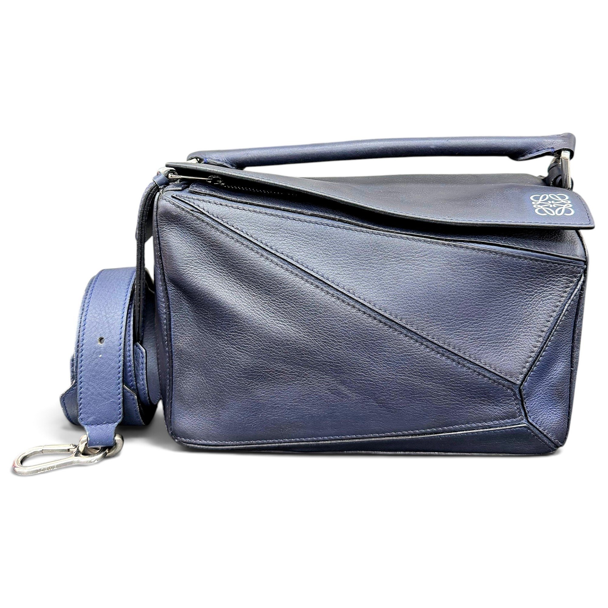 Puzzle leather handbag