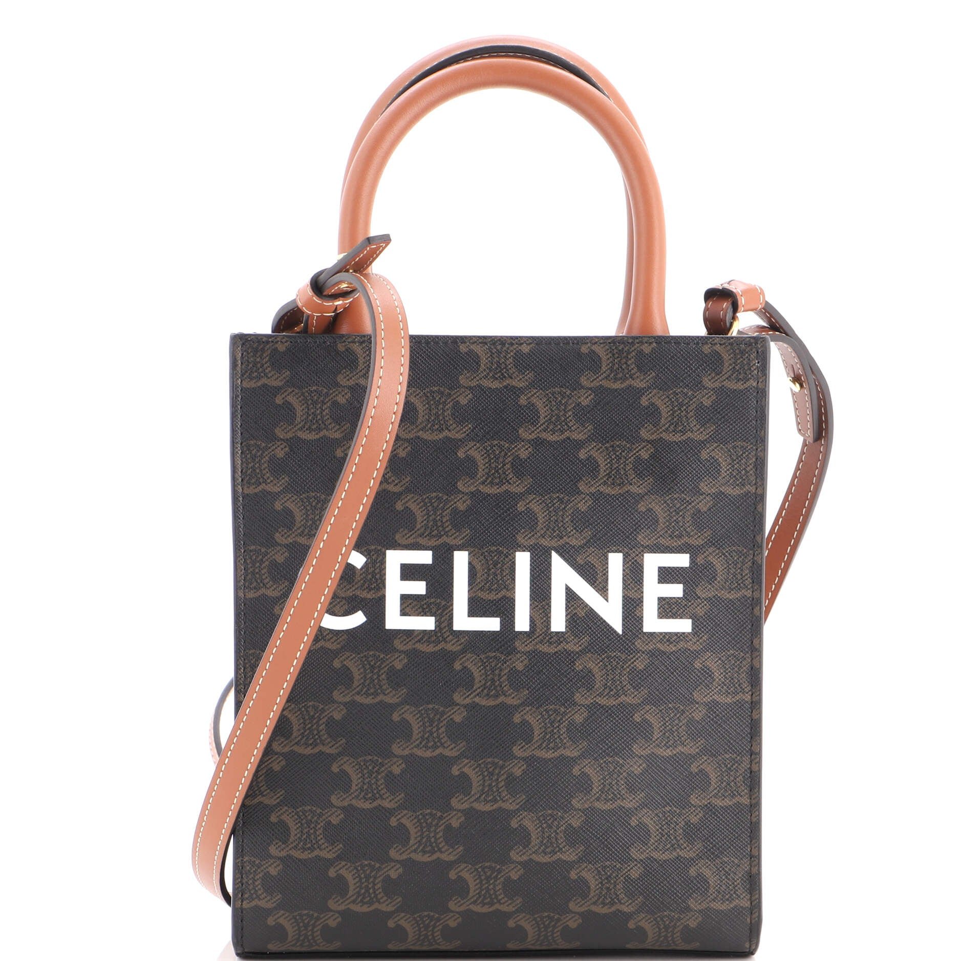 Vertical Cabas Tote Triomphe Coated Canvas Mini