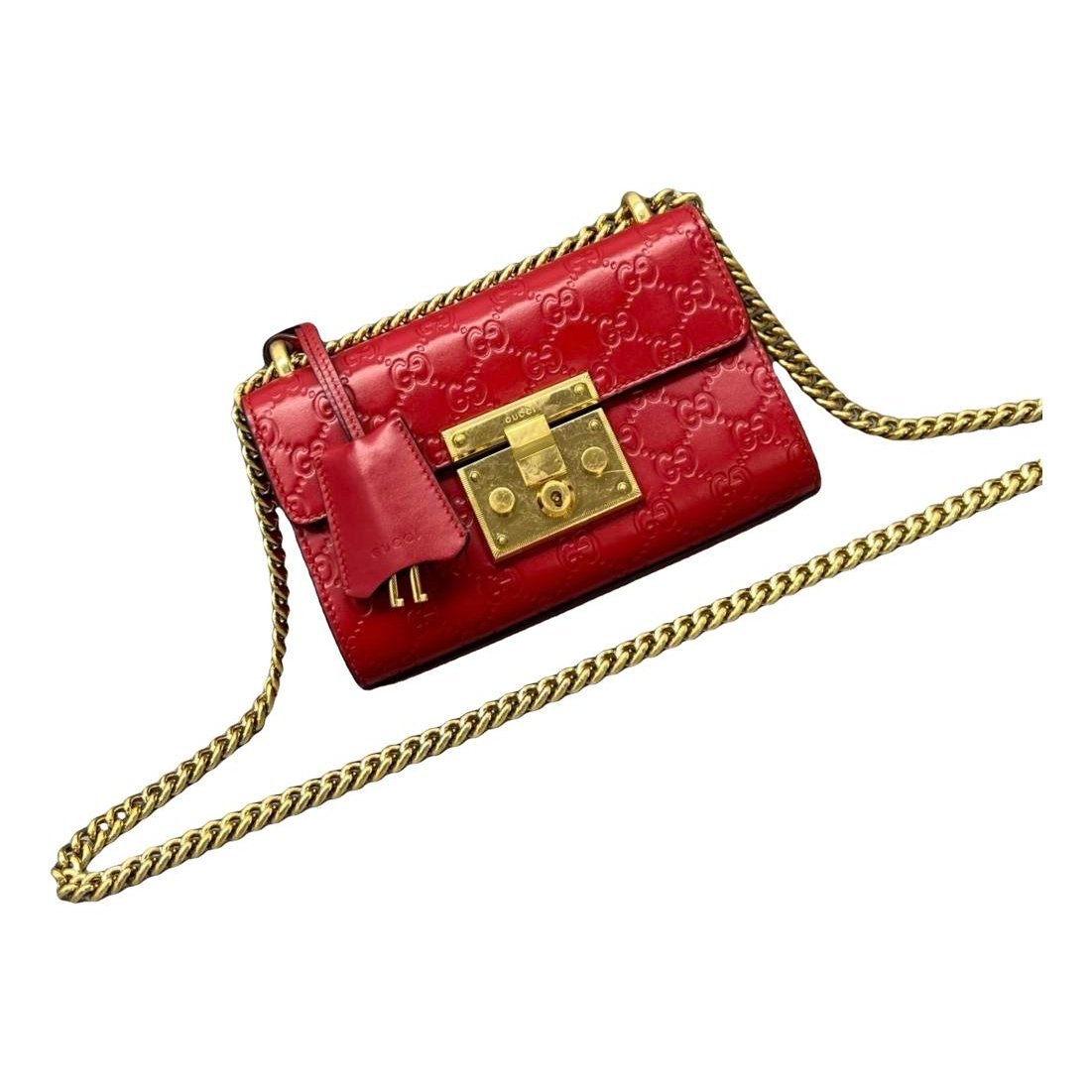 Padlock leather handbag