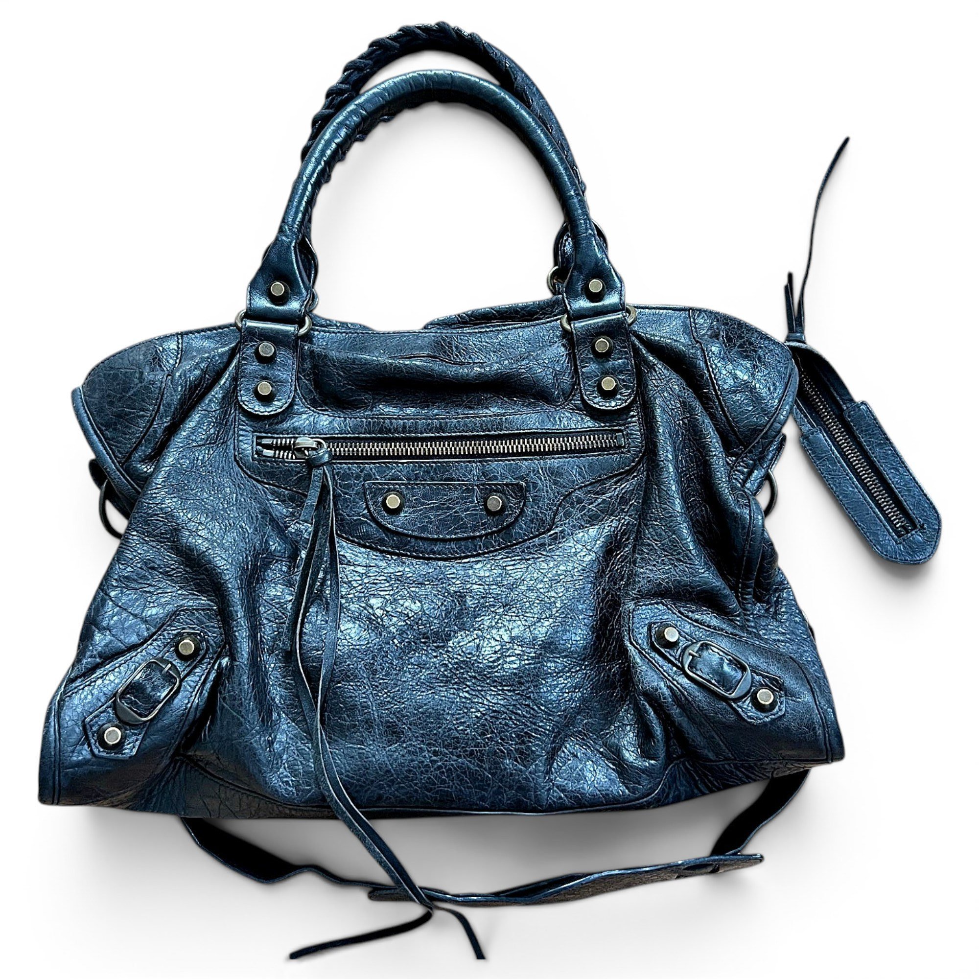 City leather handbag
